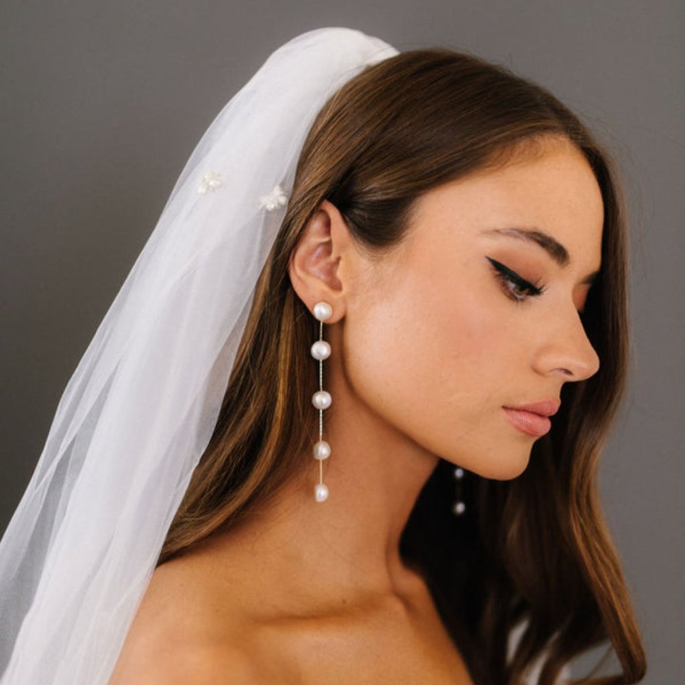 Untamed Petals Drop Pearl Earrings